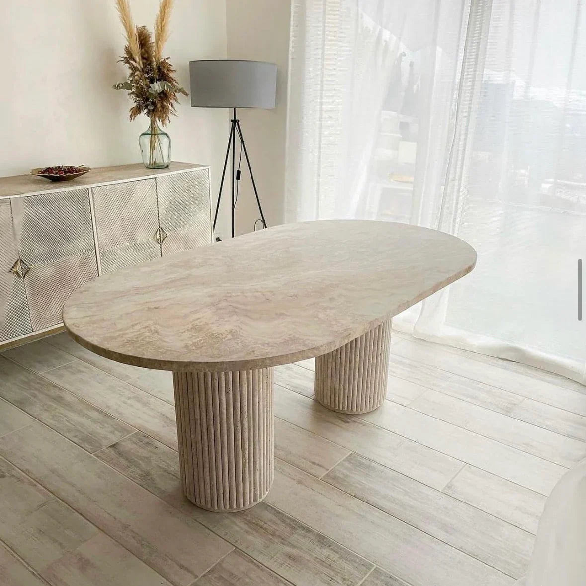 Table à manger Ovale en travertin