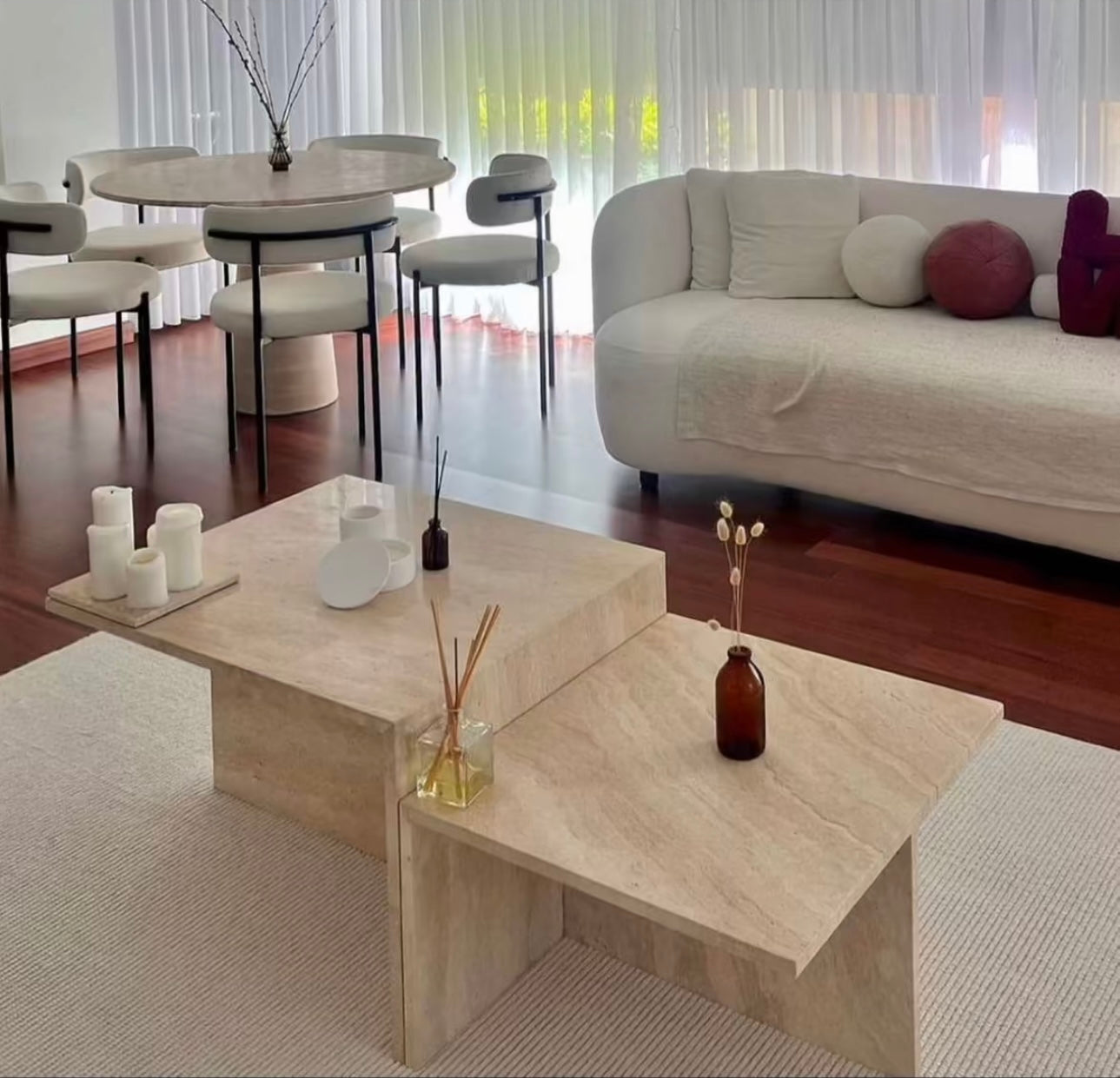 Table basse escalier marbre créma