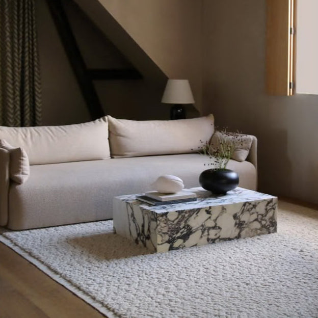 Table basse Bloc rectangle marbre calacatta