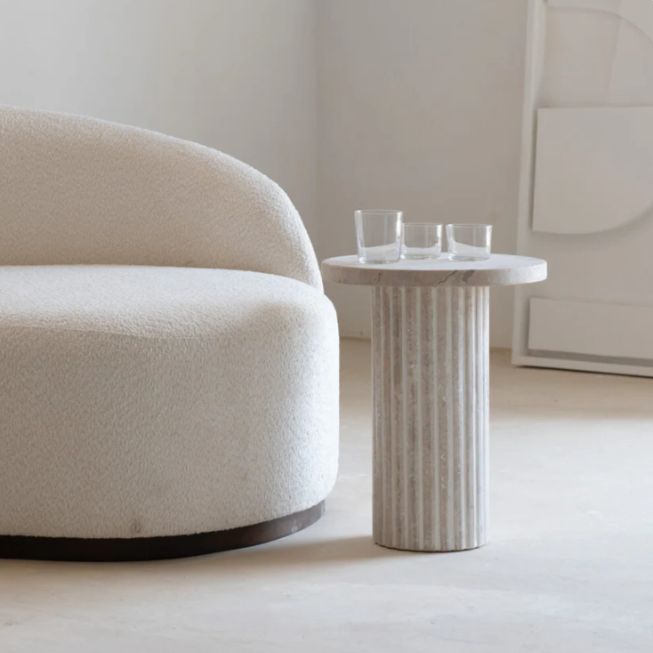 Guéridons rond en travertin