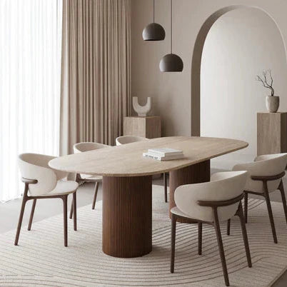 Table à manger Ovale en travertin