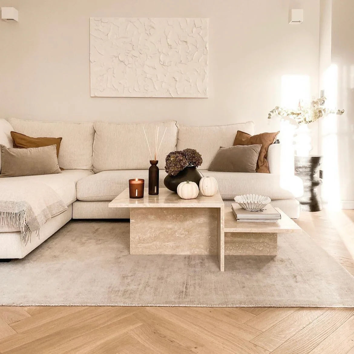 Table basse escalier marbre créma