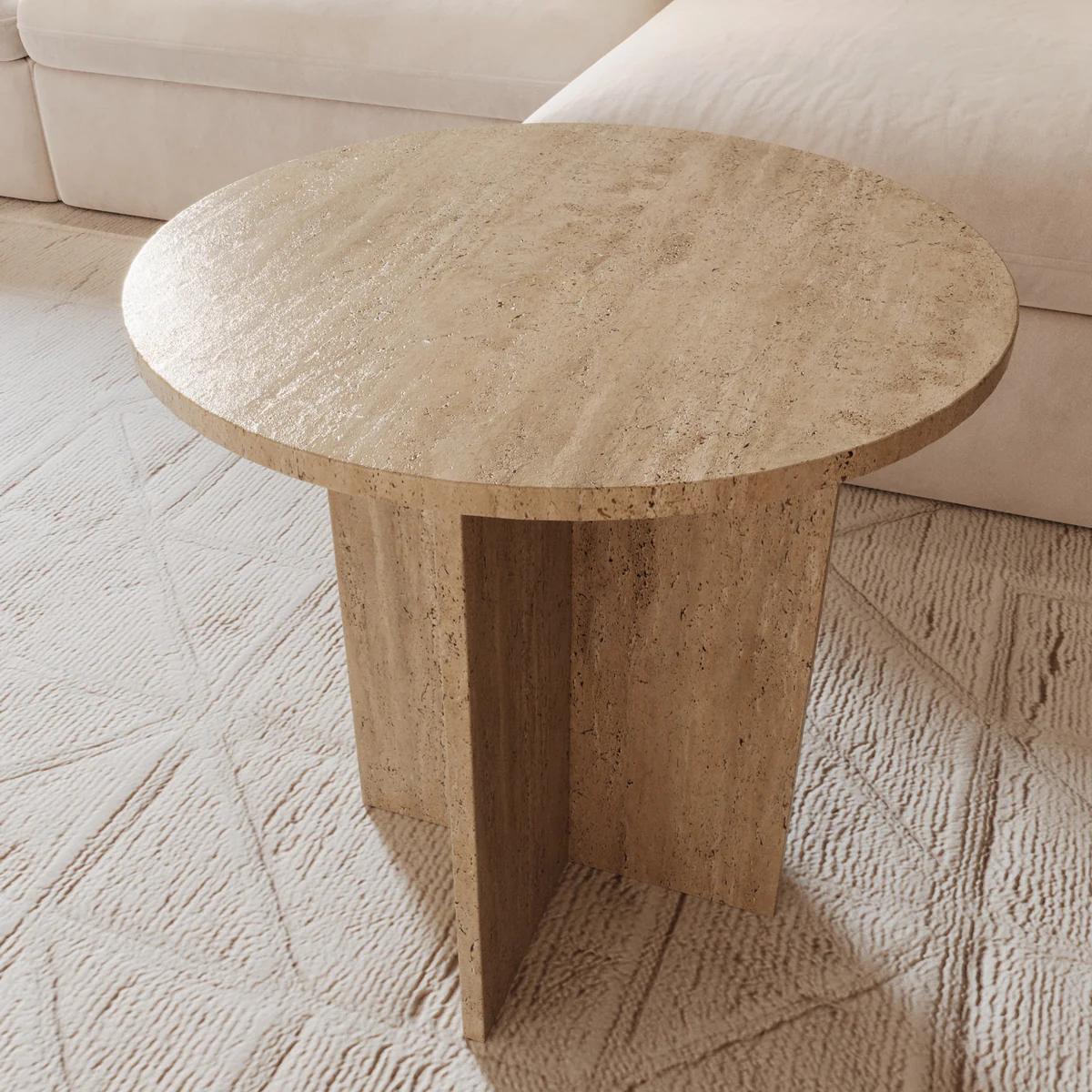 Guéridons rond en travertin