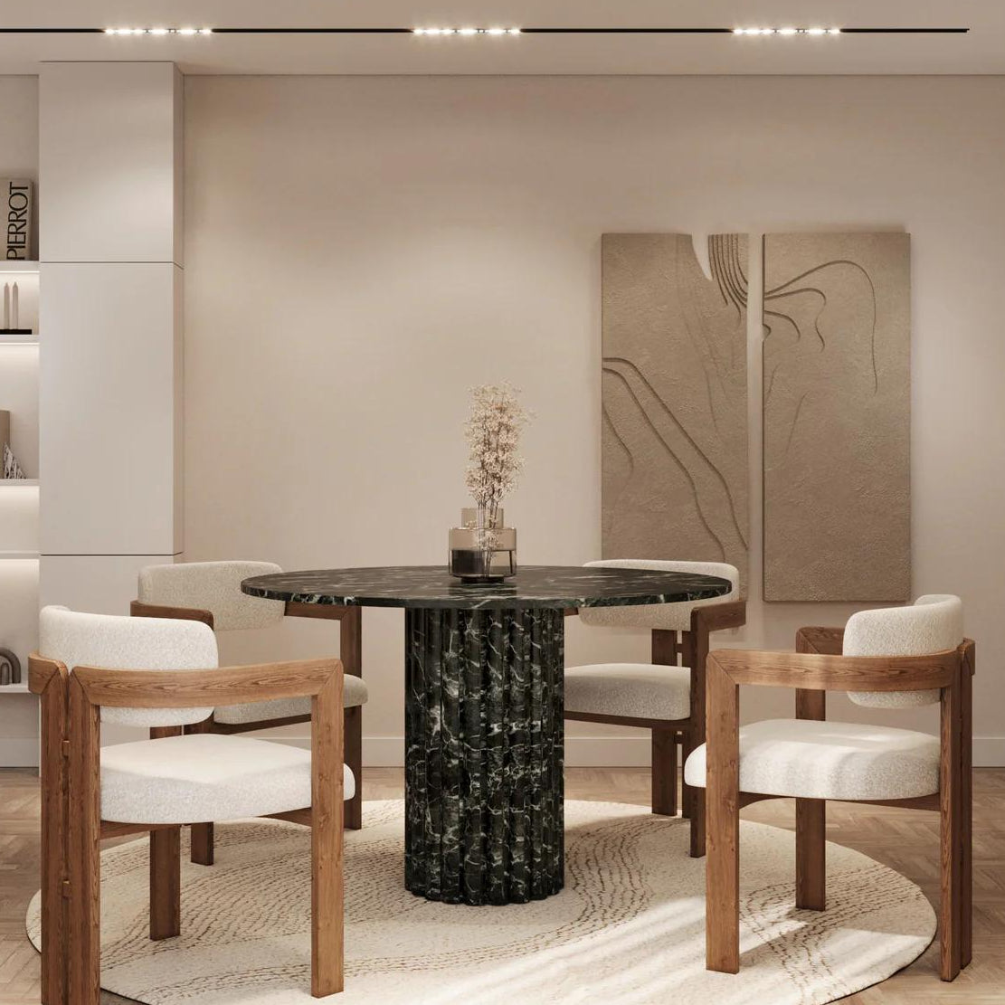 Table à manger Ronde en marbre noir Khenifra