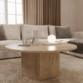 Table basse ronde en travertin