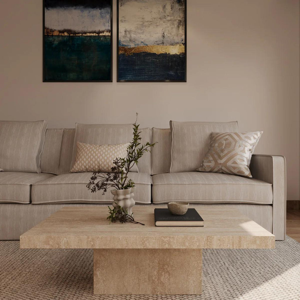 Table basse Rectangle bloc en travertin