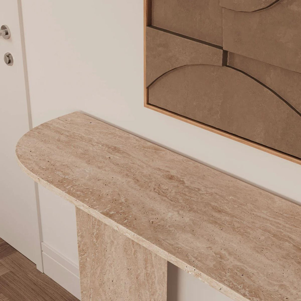Console Oval en travertin